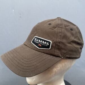 Simms Hat OSFM Brown Canvas Fly Fishing Hiking Camping Gorp Adventure Adjustable